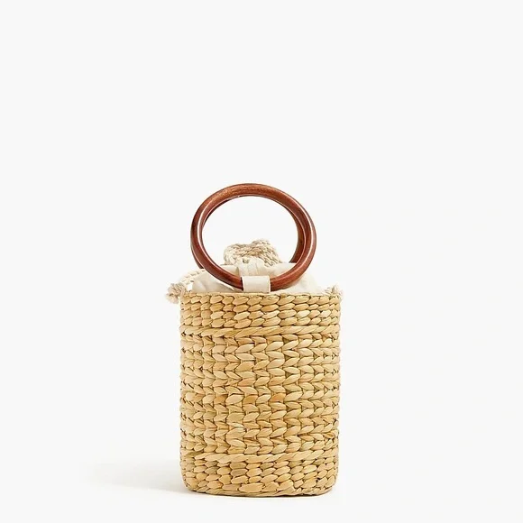 J. Crew Rattan Woven Basket Handbag - Picture 2 of 3
